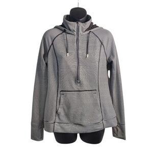 Tangerine Hoodie Women's Black White Striped Hoodie Size Medium